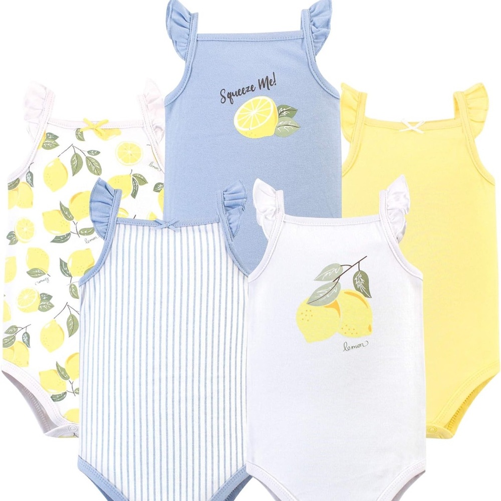 Baby Lemon-Themed Bodysuit Set